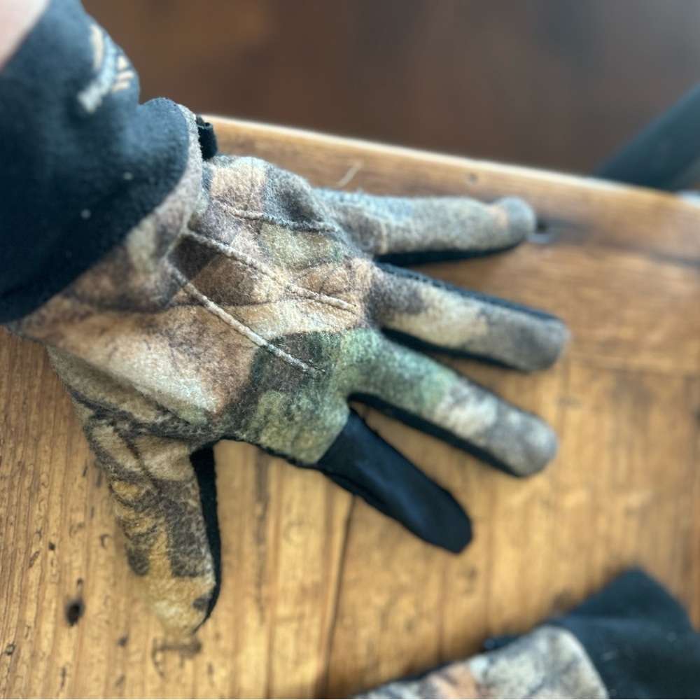 Huntworth Men's Camouflage Gloves with Archery Bow Hunting Release Finger